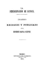 Portada:La peregrinación de Bayoan : diario recogido y publicado por Eugenio María Hostos
