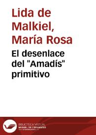 Portada:El desenlace del \"Amadís\" primitivo