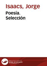 Portada:Poesía. Selección / Jorge Isaacs; edición de Ana Chouciño