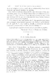 Portada:Catálogo formado por D. B. J. Gallardo (I) de los principales artículos que componían la selecta librería de D. J. Böhl de Faber; perteneciente hoy a la Biblioteca Nacional de Madrid. Copia hecha, enmendada y anotada por D. C. A. de la B. Madrid, 1862 [I]
