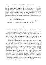 Portada:Informe sobre enajenación de bienes artísticos de la Catedral de Valladolid / M. Gómez Moreno