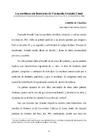 Portada:La escritura sin fronteras de Fernando Iwasaki Cauti / Adélaïde de Chatellus