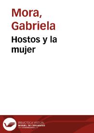 Portada:Hostos y la mujer / Gabriela Mora