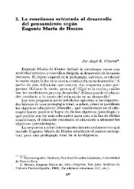 Portada:La enseñanza orientada al desarrollo del pensamiento según Eugenio María de Hostos / Ángel R. Villarini