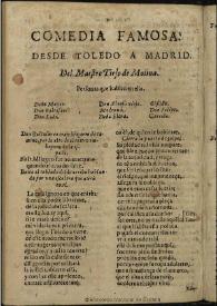 Portada:Desde Toledo a Madrid / del Maestro Tirso de Molina