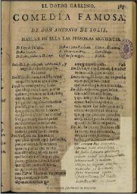 Portada:El doctor Carlino [1671] / de don Antonio de Solis