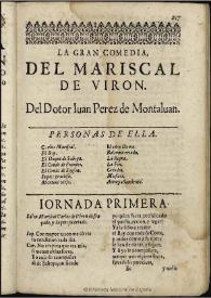 Portada:El Mariscal de Viron / del Dotor [sic] Iuan Perez de Montaluan