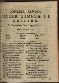 Portada:Hazer fineza el desayre / del Licenciado Don Diego Calleja