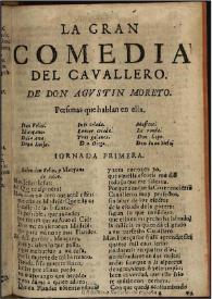 Portada:El cauallero / de Don Agustin Moreto