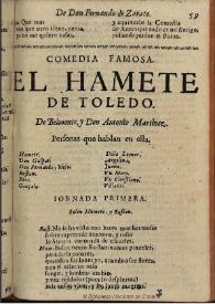 Portada:El Hamete de Toledo / de Belmonte y Don Antonio Martinez