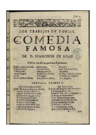 Portada:Los trabajos de Tobias / de D. Francisco de Rojas