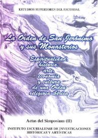 Portada:La Orden de San Jerónimo y sus monasterios : actas del Simposium (II), 1/5-IX-1999