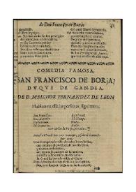 Portada:San Francisco de Borja, Duque de Gandia / de D. Melchor Fernandez de Leon