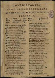 Portada:La paciencia en los trabajos / la nueva, del doctor Felipe Godinez