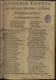 Portada:Lo que son suegro y cuñado / de don Geronimo de Zifuentes