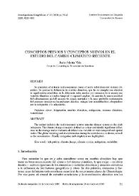 Portada:Conceptos previos y conceptos nuevos en el estudio del cambio climático reciente / Javier Martín Vide