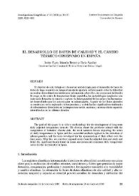 Portada:El desarrollo de datos de calidad y el cambio térmico observado en España / Javier Sigro, Manola Brunet y Enric Aguilar