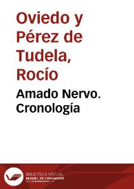 Portada:Amado Nervo. Cronología / M.ª Rocío Oviedo Pérez de Tudela