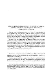 Portada:Sobre el códice salmantino de la "Exposición del Libro de Job", de Fray Luis de León : problemas textuales y resultados estilísticos / Javier San José Lera