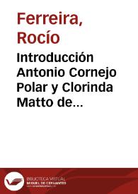 Portada:Introducción Antonio Cornejo Polar y Clorinda Matto de Turner / Rocío Ferreira