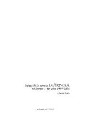 Portada:La Perinola : revista de investigación quevediana. Número 11 (2007). Sumarios analíticos-Abstracts, volúmenes 1-10 (1997-2006) / J. Enrique Duarte
