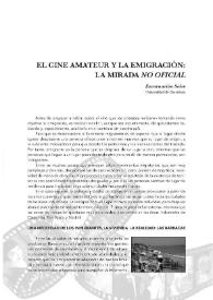 Portada:El cine amateur y la emigración : la mirada no oficial / Encarnación Soler