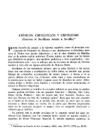 Portada:Críticos, critiquillos y criticones (Herrera el Sevillano frente a Sevilla) / S. B. Vranich