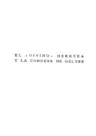 Portada:El \"Divino\" Herrera y la Condesa de Gelves. Conferencia leída en el Ateneo de Madrid el día 1º de junio de 1911 / Francisco Rodríguez Marín