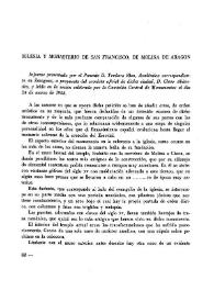 Portada:Iglesia y monasterio de San Francisco, de Molina de Aragón / Informa presentado por ... Teodoreo Ríos, Académico correspondiente en Zaragoza ... y leído en la sesión celebrada por la Comisión Central de Monumentos el día 24 de marzo de 1858