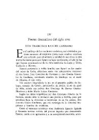 Portada:Poetas dramáticos del siglo XVII. Don Francisco Bances Candamo / Narciso Díaz de Escovar