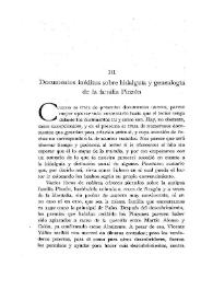 Portada:Documentos inéditos sobre hidalguía y genealogía de la familia Pinzón / Alicia C. Gould y Quincy