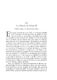 Portada:La librería de Felipe II : datos para su reconstitución / P. Guillermo Antolín