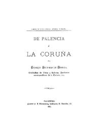 Portada:De Palencia a La Coruña / por Ricardo Becerro de Bengoa