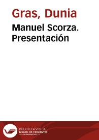 Portada:Manuel Scorza. Presentación / Dunia Gras Miravet