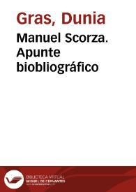 Portada:Manuel Scorza. Apunte biobliográfico / Dunia Gras Miravet