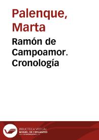Portada:Ramón de Campoamor. Cronología / Marta Palenque