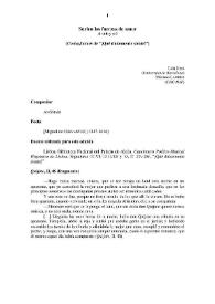 Portada:Suelen las fuerzas de amor : [Contrafactum de \"¡Qué dulcemente siente!\"] / Compositor, anónimo; poesía, Miguel de Cervantes; transcripción poético-musical, Lola Josa y Mariano Lambea