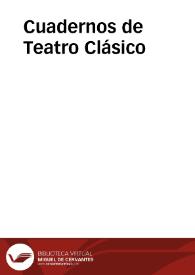 Portada:Cuadernos de Teatro Clásico / Compañía Nacional de Teatro Clásico