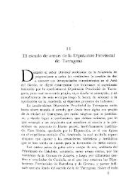 Portada:El escudo de armas de la Diputación Provincial de Tarragona / El marqués de Villaurrutia