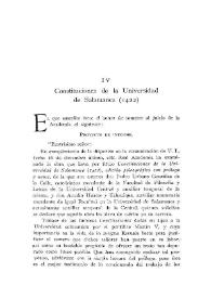 Portada:Constituciones de la Universidad de Salamanca (1422) / Julio Puyol