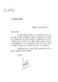 Portada:Tarjeta de José María Forqué a Francisco Rabal. Madrid, 16 de noviembre de 1994