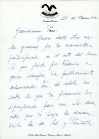 Portada:Carta de Nuria Espert a Francisco Rabal. 21 de enero de 1981