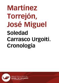 Portada:Soledad Carrasco Urgoiti. Cronología / José Miguel Martínez Torrejón