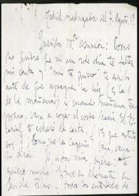 Portada:Carta de Francisco Rabal a Asunción Balaguer. Madrid, 7 de agosto de 1949