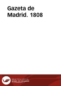 Portada:Gazeta de Madrid. 1808