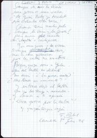 Portada:Copla de Francisco Rabal dedicada a Antonio Gala. \"La gorra y la vara\". 1 de julio de 1996