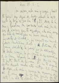 Portada:Carta de Francisco Rabal a Asunción Balaguer. Arcos, 28 de octubre de 1950