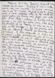 Portada:Carta de Francisco Rabal a Asunción Balaguer. Madrid, 9 de enero de 1950