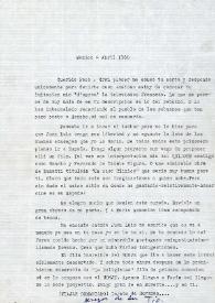 Portada:Carta de Luis Buñuel a Francisco Rabal. México, 4 de abril de 1966