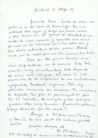 Portada:Carta de Luis Buñuel a Francisco Rabal. Madrid, 5 de mayo de 1973